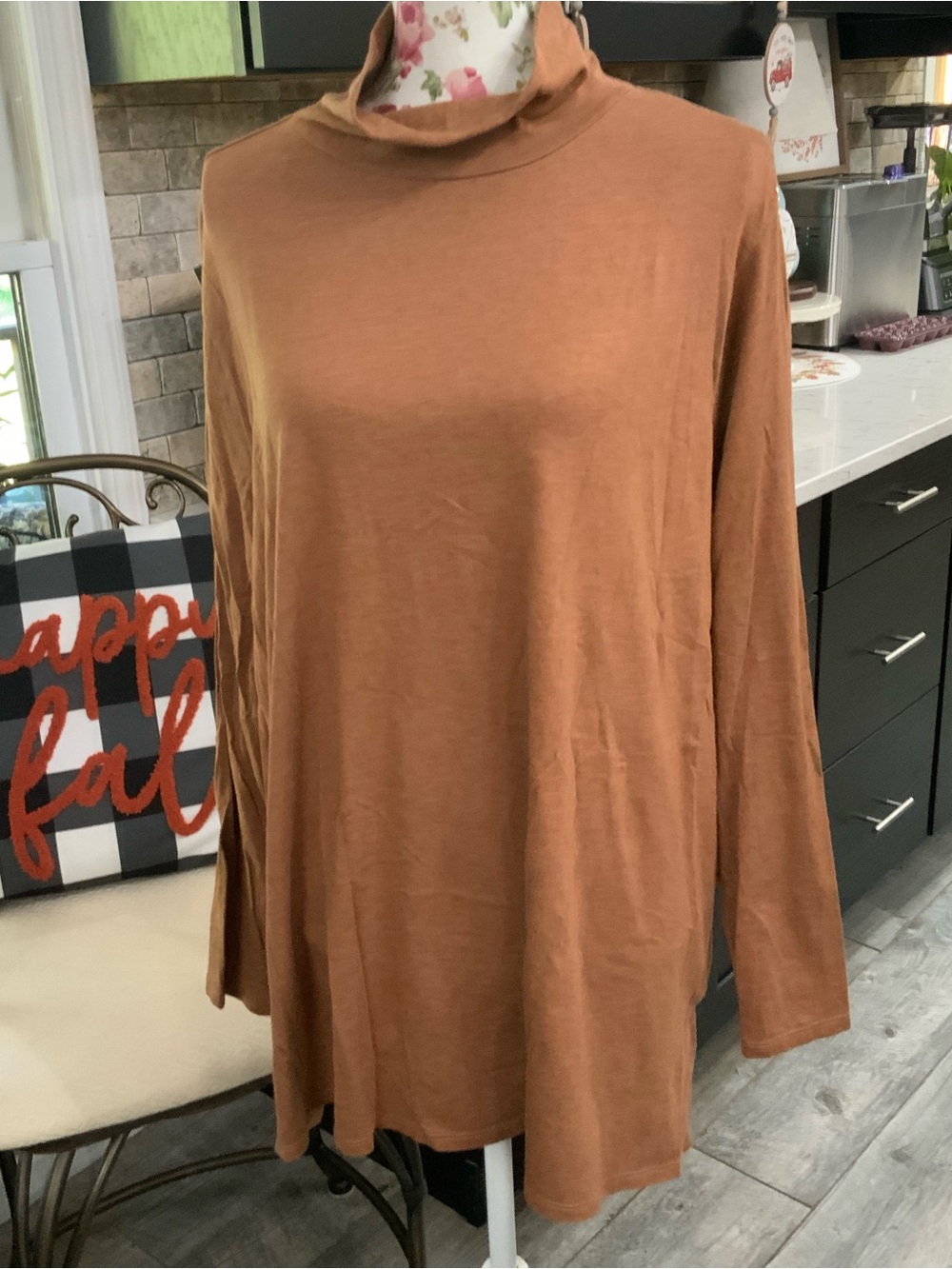 J. Jill Luxe Supima Everyday Turtleneck Top 2X Stretch Classic Capsule Preppy